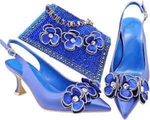 WomenS Pointed Toe Pumps and Bag Set for Office Wear with Square Heel and Stylish Accents