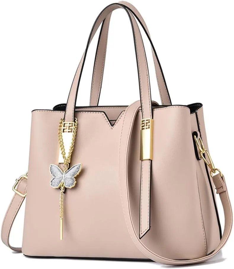 Womens Red Leather Satchel Bag - Stylish Top Handle Purse & Crossbody Handbag for Casual Use