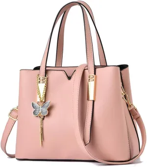 Womens Red Leather Satchel Bag - Stylish Top Handle Purse & Crossbody Handbag for Casual Use