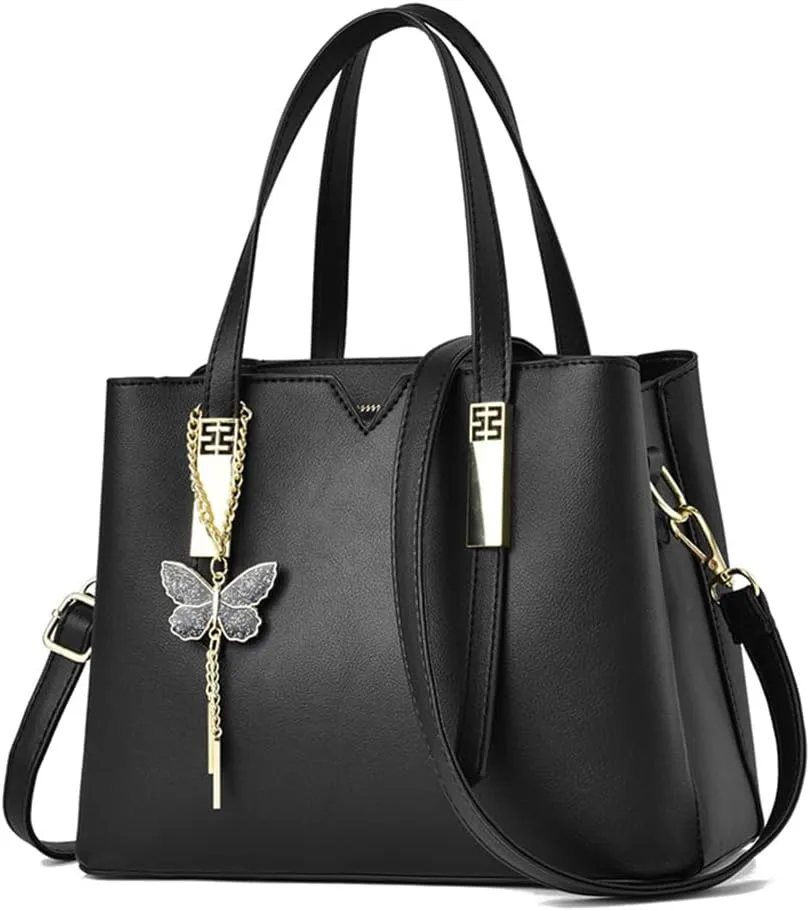 Womens Red Leather Satchel Bag - Stylish Top Handle Purse & Crossbody Handbag for Casual Use