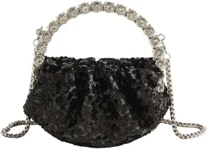 Womens Rhinestone Evening Clutch Bag Y2k Shinny Sequin Cloud Purse Mini Totes Handbag Satchel Dinner Party Wedding