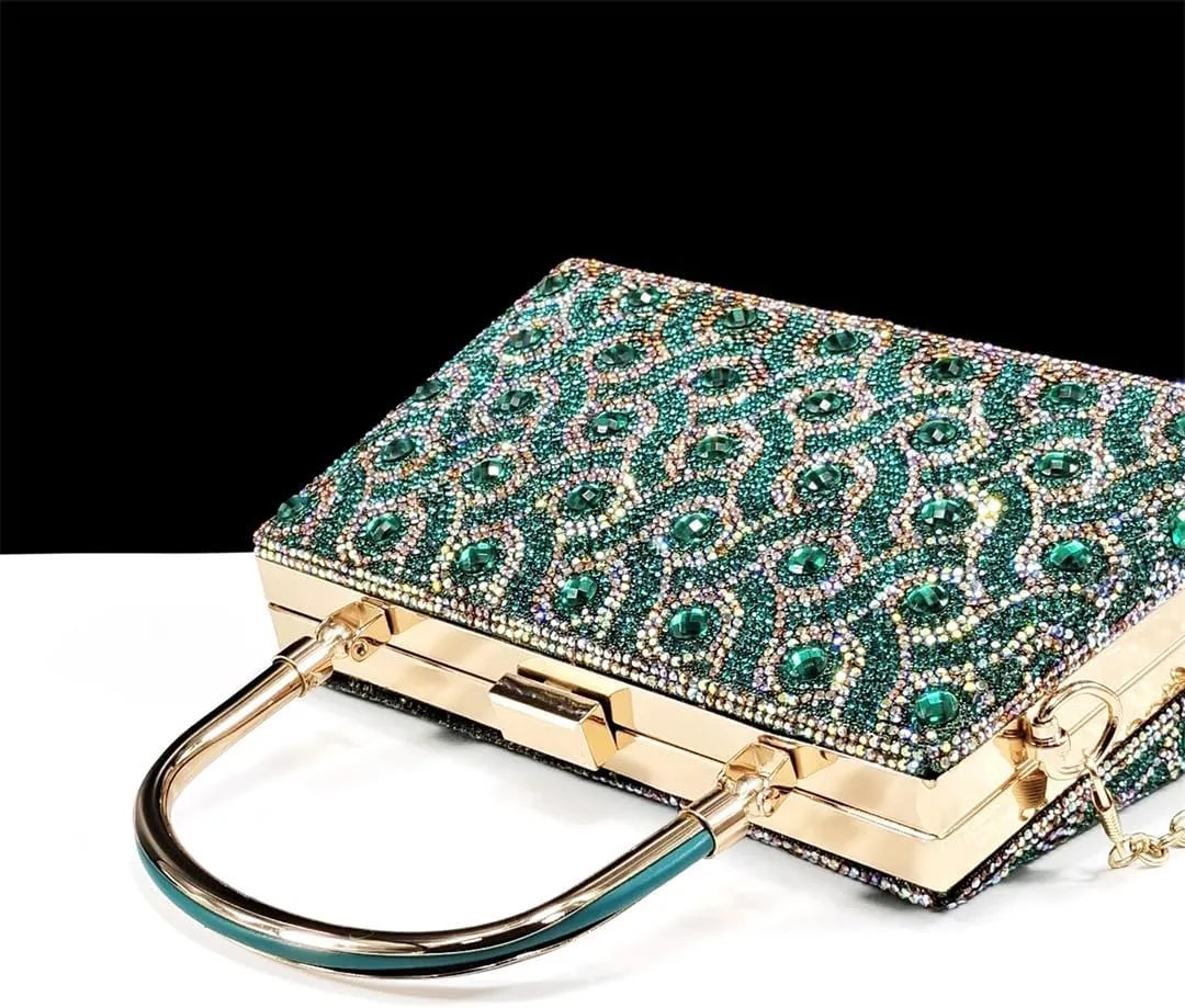 WomenS Rhinestone Open Toe High Heels and Matching Bag Set with Strange Heel Design for Party