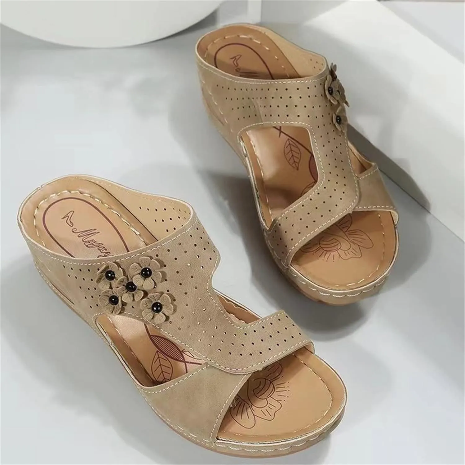 Women's Sandals Comfortable Cute Orthotic Slides Orthopedic Slippers Dressy Summer Beach Walking Flip Flops with Arch Support