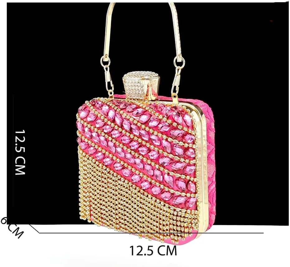 WomenS Shiny Purple Lace Pumps and Elegant Bag Set with Rhinestone Decoration for Party Comfortable Ankle Strap Heels