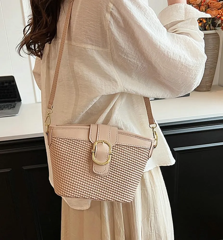 Womens Shoulder Crossbody Bag PU Leather Bucket Purse Small Totes Designer Handbag Cute Satchel Clutch 2024