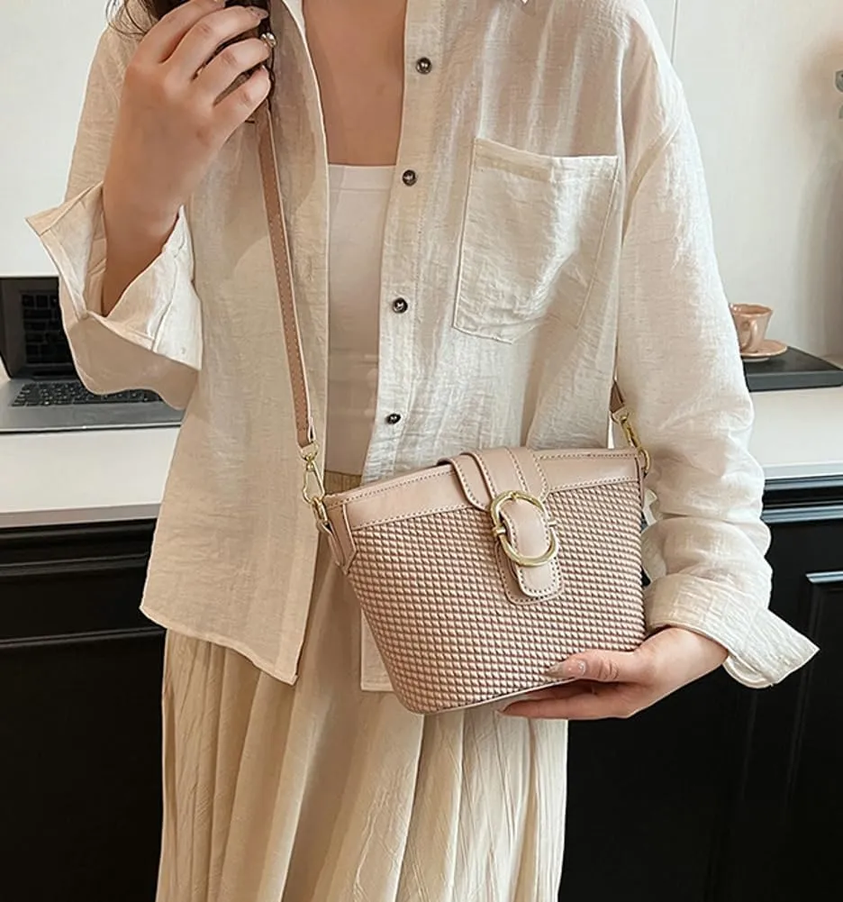 Womens Shoulder Crossbody Bag PU Leather Bucket Purse Small Totes Designer Handbag Cute Satchel Clutch 2024