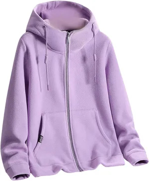 Women's Solid Color Polar Fleece Hoodie Sweatshirt Women Autumn Winter Jacket Breathable Casual Warm Womens