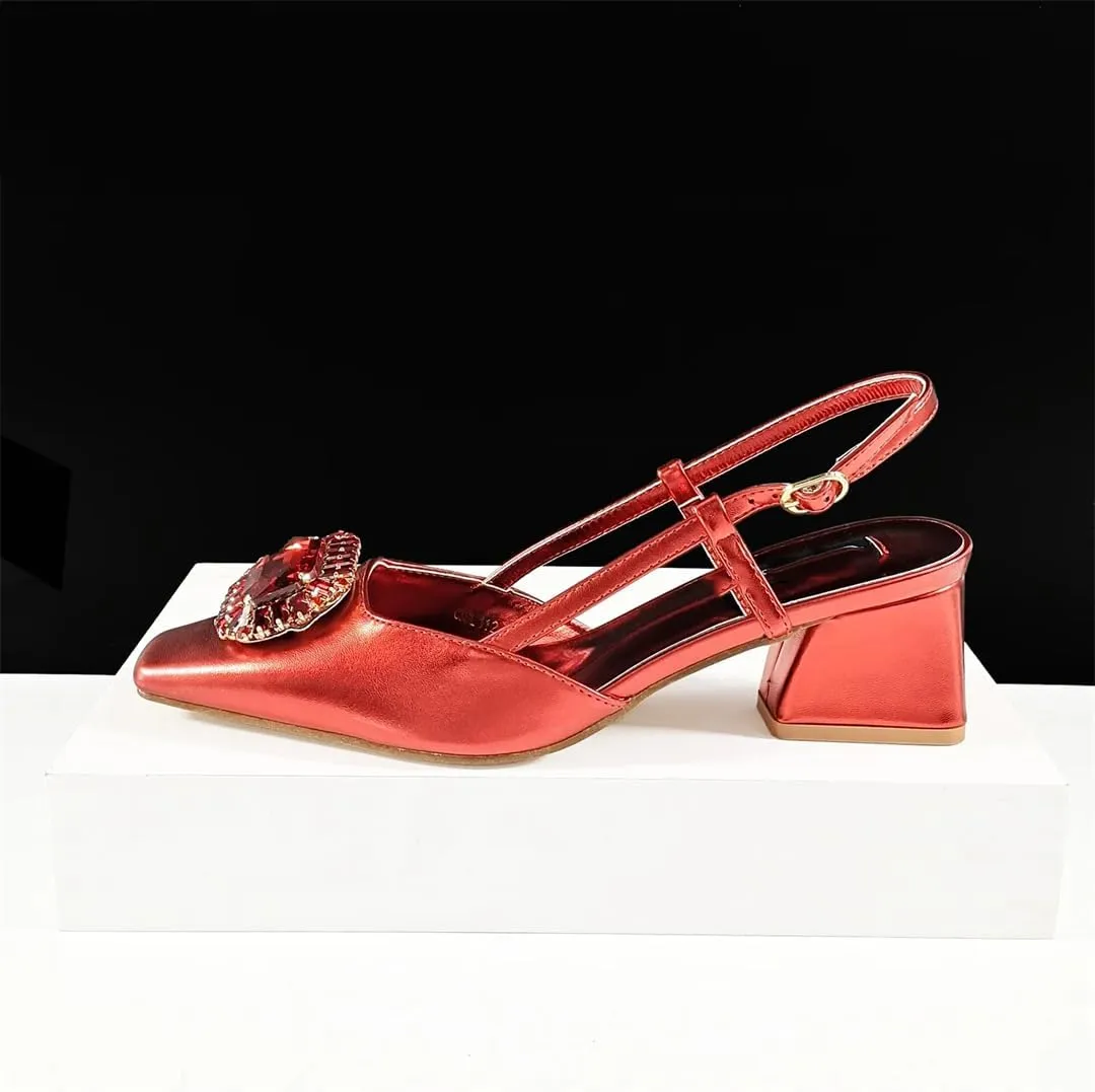 WomenS Wine Coloured High Heels and Shiny Leather Handbag Set with Square Heel for Parties