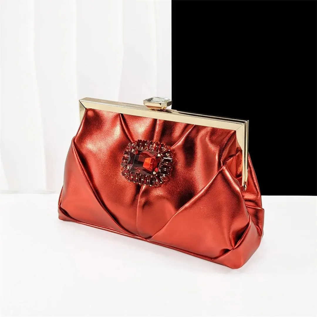 WomenS Wine Coloured High Heels and Shiny Leather Handbag Set with Square Heel for Parties