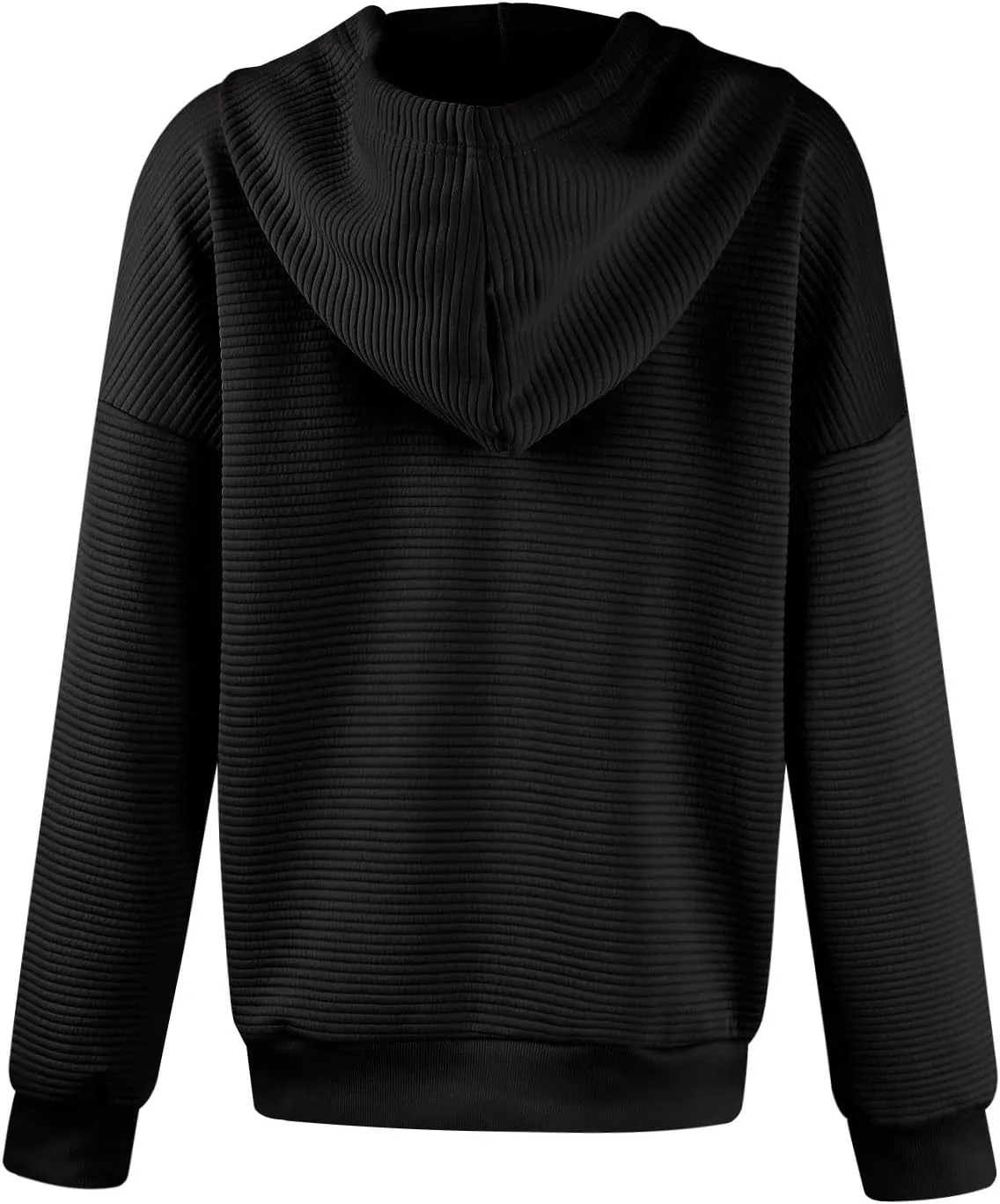 Womens Zip Up Hoodie Oversized Sweatshirt Waffle Knit Clothes Fall Fashion Long Sleeve Jacket With Pockets