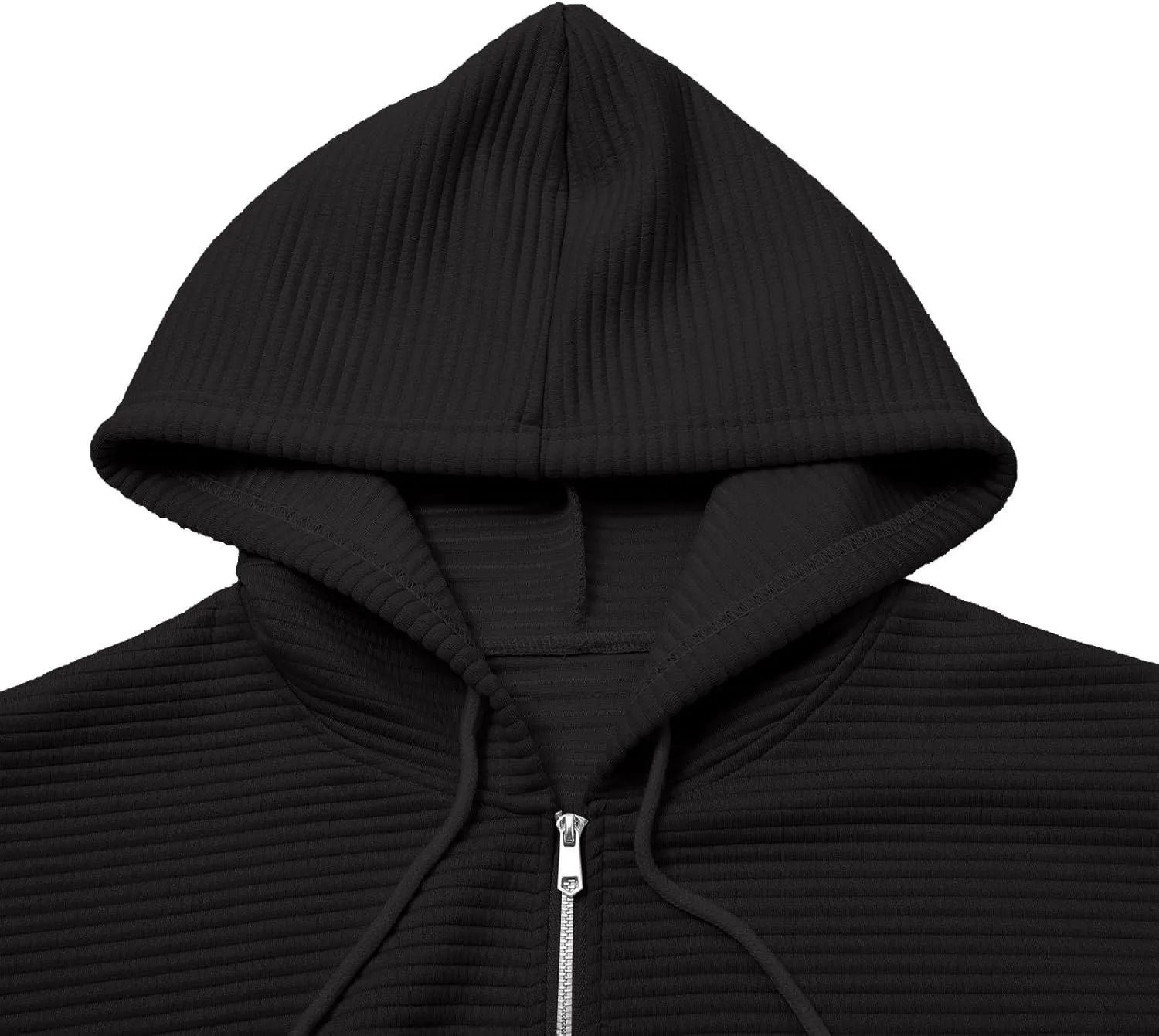 Womens Zip Up Hoodie Oversized Sweatshirt Waffle Knit Clothes Fall Fashion Long Sleeve Jacket With Pockets
