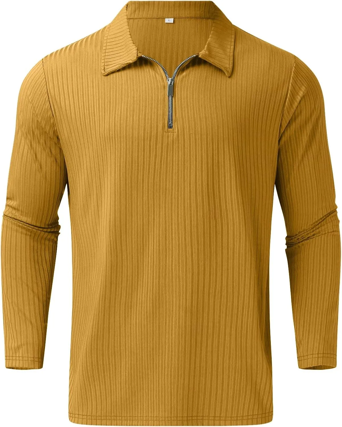 XUETON Mens Long Sleeve Polo Shirts Striped Printed Zip Up Casual Slim Fit Golf Tennis Shirts Summer Beach Hippie Tops
