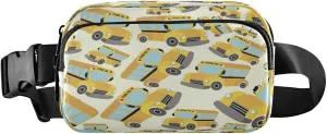 Yellow School Bus Belt Bag for Women Men Truck Fanny Pack Small Waist Pouch Crossbody Bags for Outdoor Hiking Running Travel