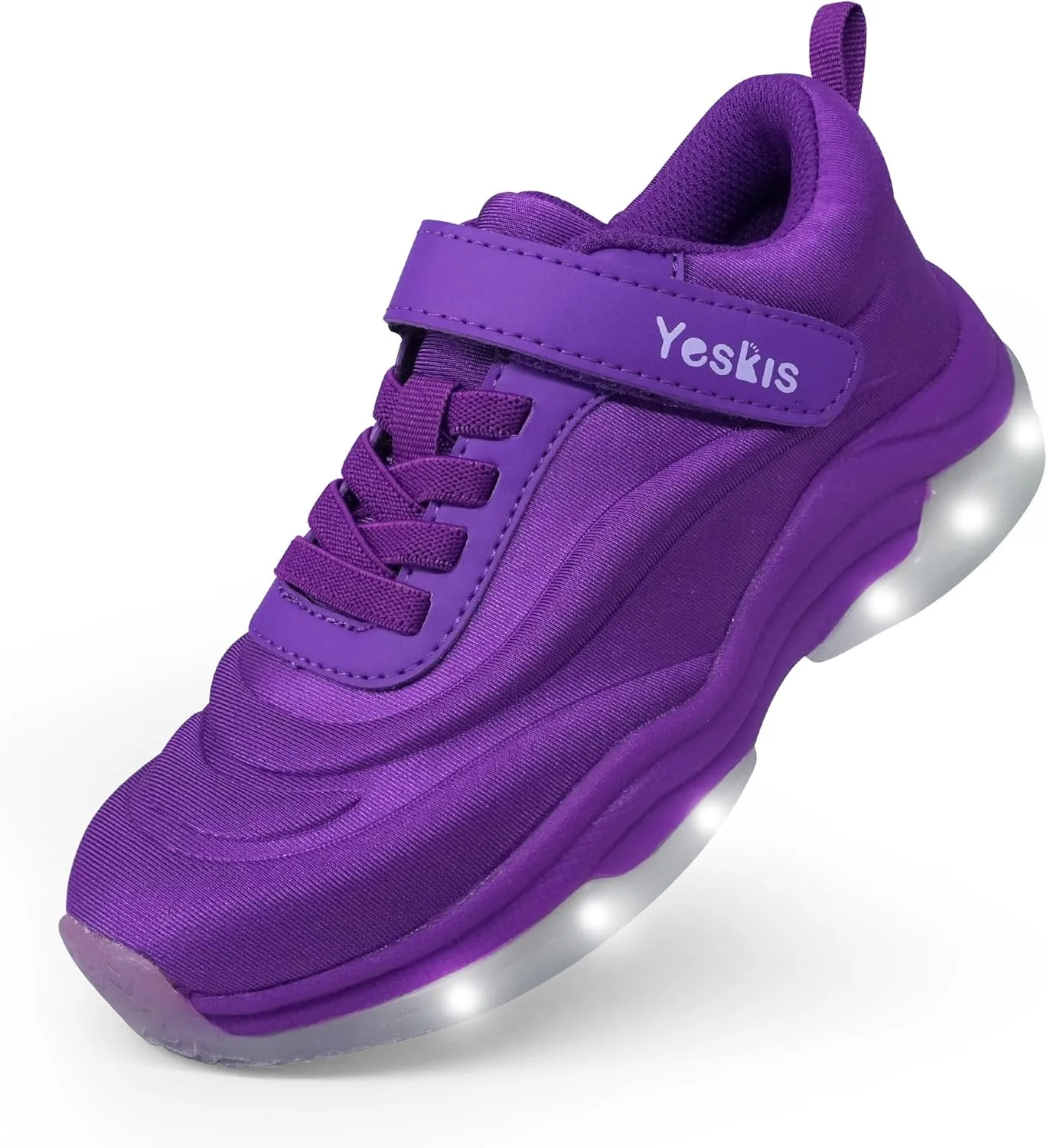 YESKIS Kids Light Up Sneakers for Boys Girls Running Tennis Shoes Lightweight Breathable Led Flashing Fizzzy Athletic Sport, Little Kid and Big Kid