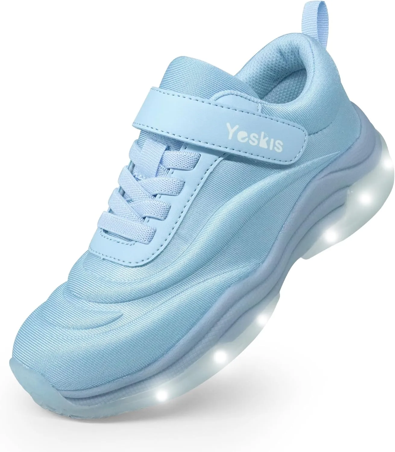 YESKIS Kids Light Up Sneakers for Boys Girls Running Tennis Shoes Lightweight Breathable Led Flashing Fizzzy Athletic Sport, Little Kid and Big Kid