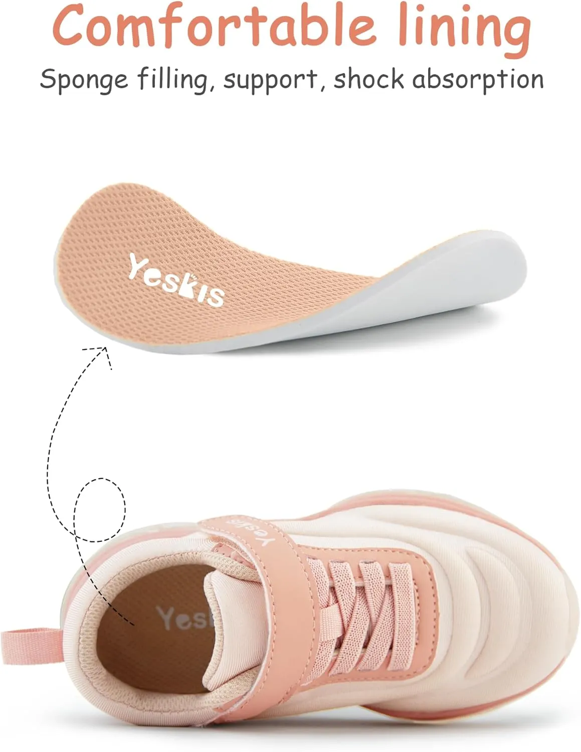 YESKIS Kids Light Up Sneakers for Boys Girls Running Tennis Shoes Lightweight Breathable Led Flashing Fizzzy Athletic Sport, Little Kid and Big Kid