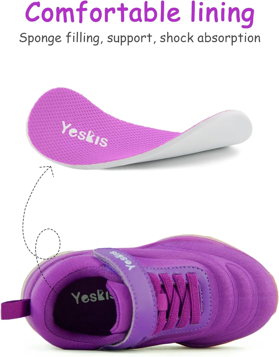 YESKIS Kids Light Up Sneakers for Boys Girls Running Tennis Shoes Lightweight Breathable Led Flashing Fizzzy Athletic Sport, Little Kid and Big Kid