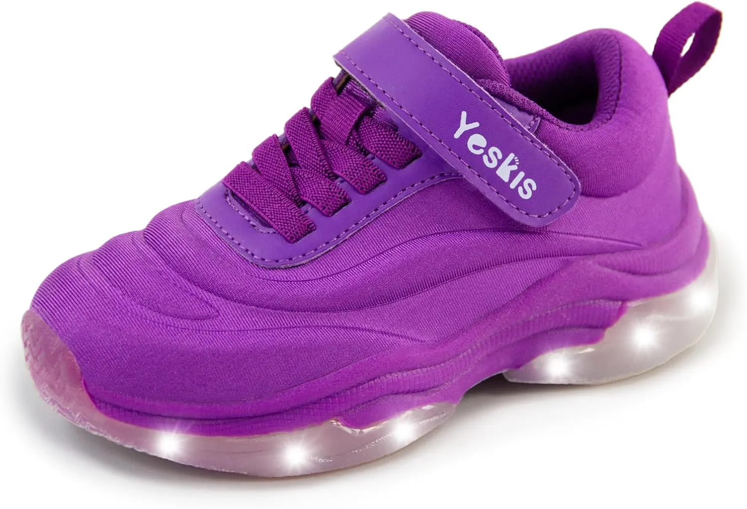 YESKIS Kids Light Up Sneakers for Boys Girls Running Tennis Shoes Lightweight Breathable Led Flashing Fizzzy Athletic Sport, Little Kid and Big Kid