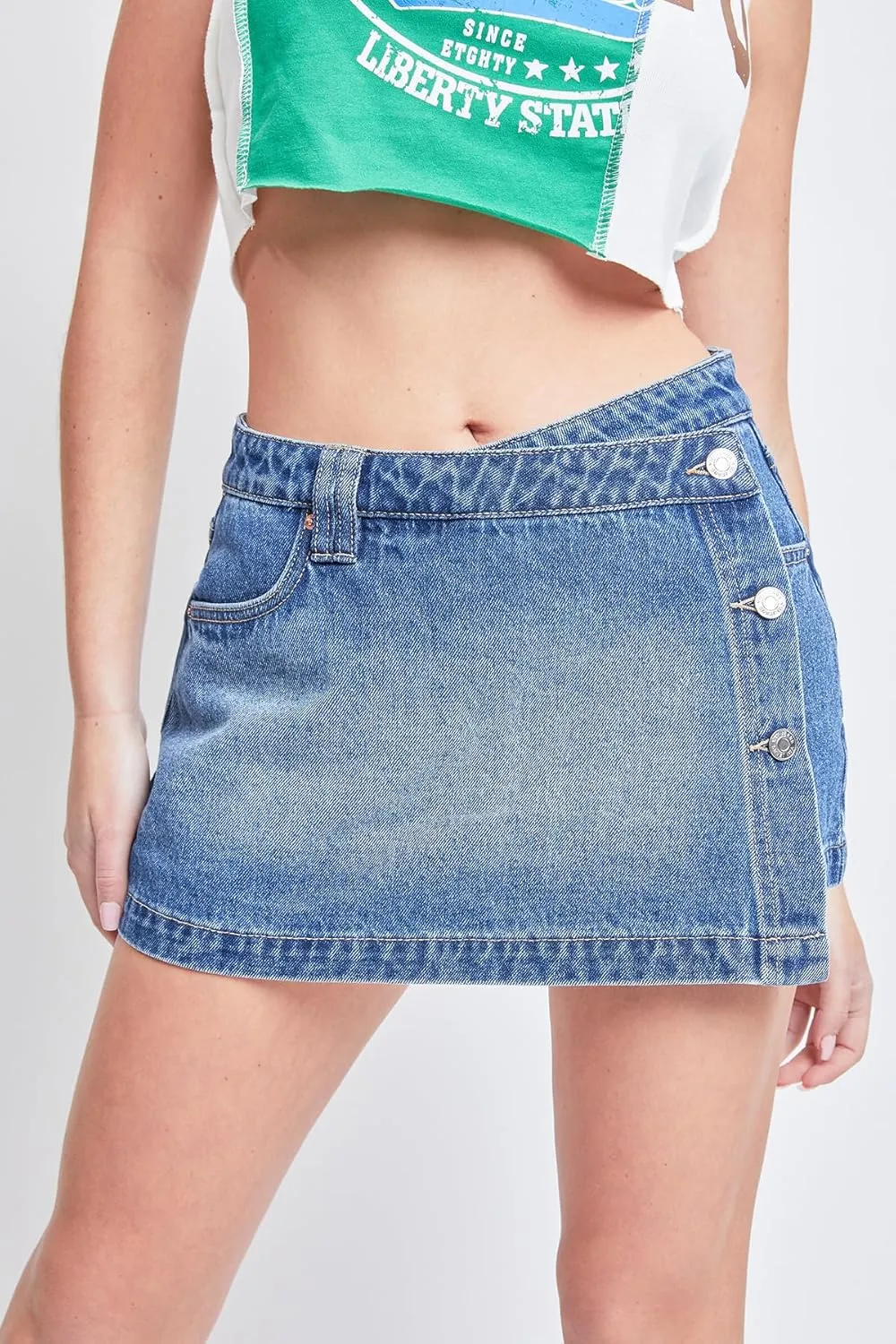 YMI Women's Denim Wrap Skort