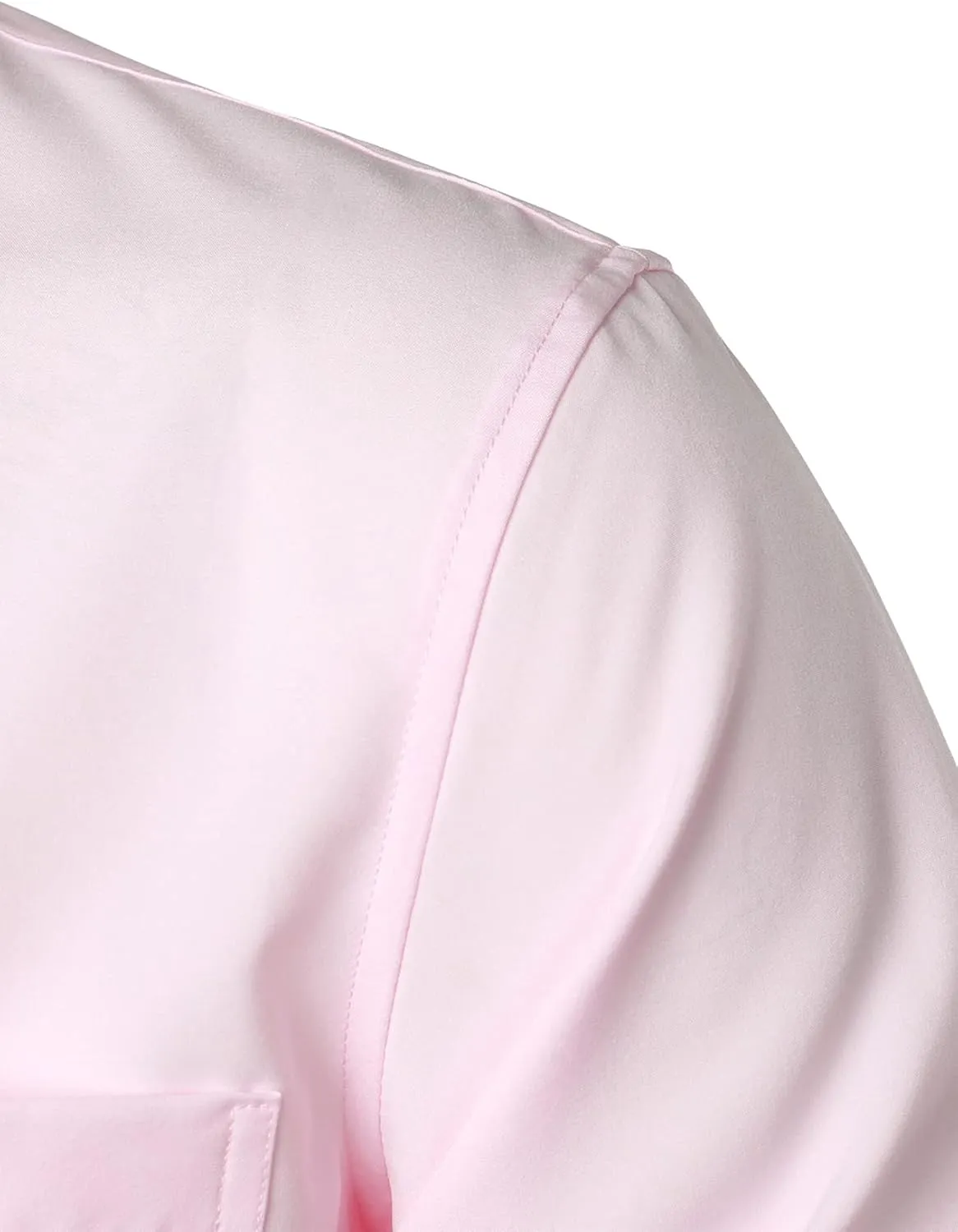 ZEROYAA Men's Regular Fit Dress Shirt Solid Wrinkle-Free Long Sleeve Casual Business Button Up Shirts with Pocket