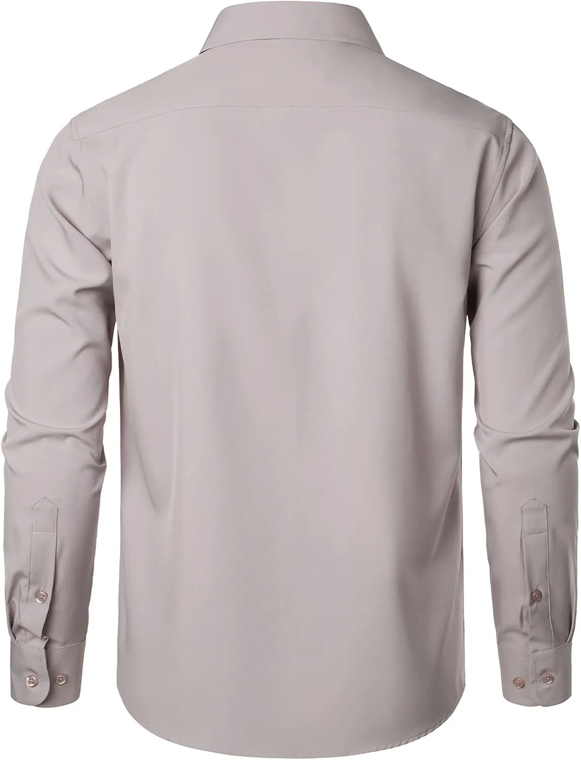 ZEROYAA Men's Regular Fit Dress Shirt Solid Wrinkle-Free Long Sleeve Casual Business Button Up Shirts with Pocket