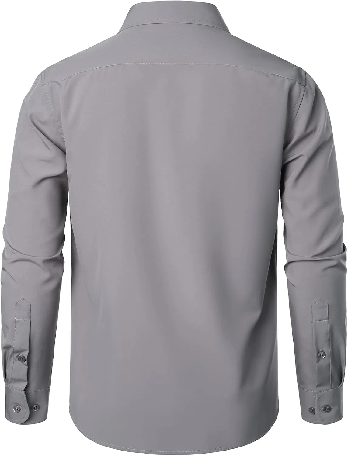 ZEROYAA Men's Regular Fit Dress Shirt Solid Wrinkle-Free Long Sleeve Casual Business Button Up Shirts with Pocket