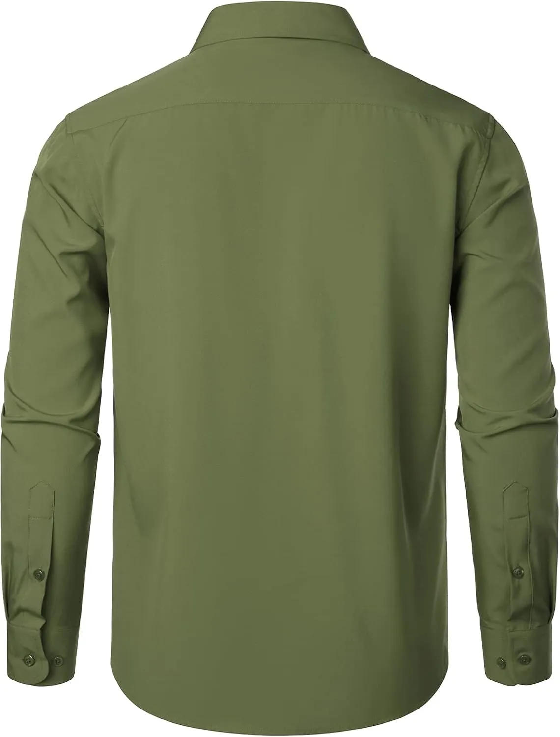 ZEROYAA Men's Regular Fit Dress Shirt Solid Wrinkle-Free Long Sleeve Casual Business Button Up Shirts with Pocket
