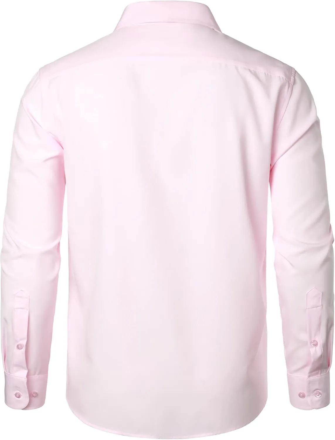 ZEROYAA Men's Regular Fit Dress Shirt Solid Wrinkle-Free Long Sleeve Casual Business Button Up Shirts with Pocket