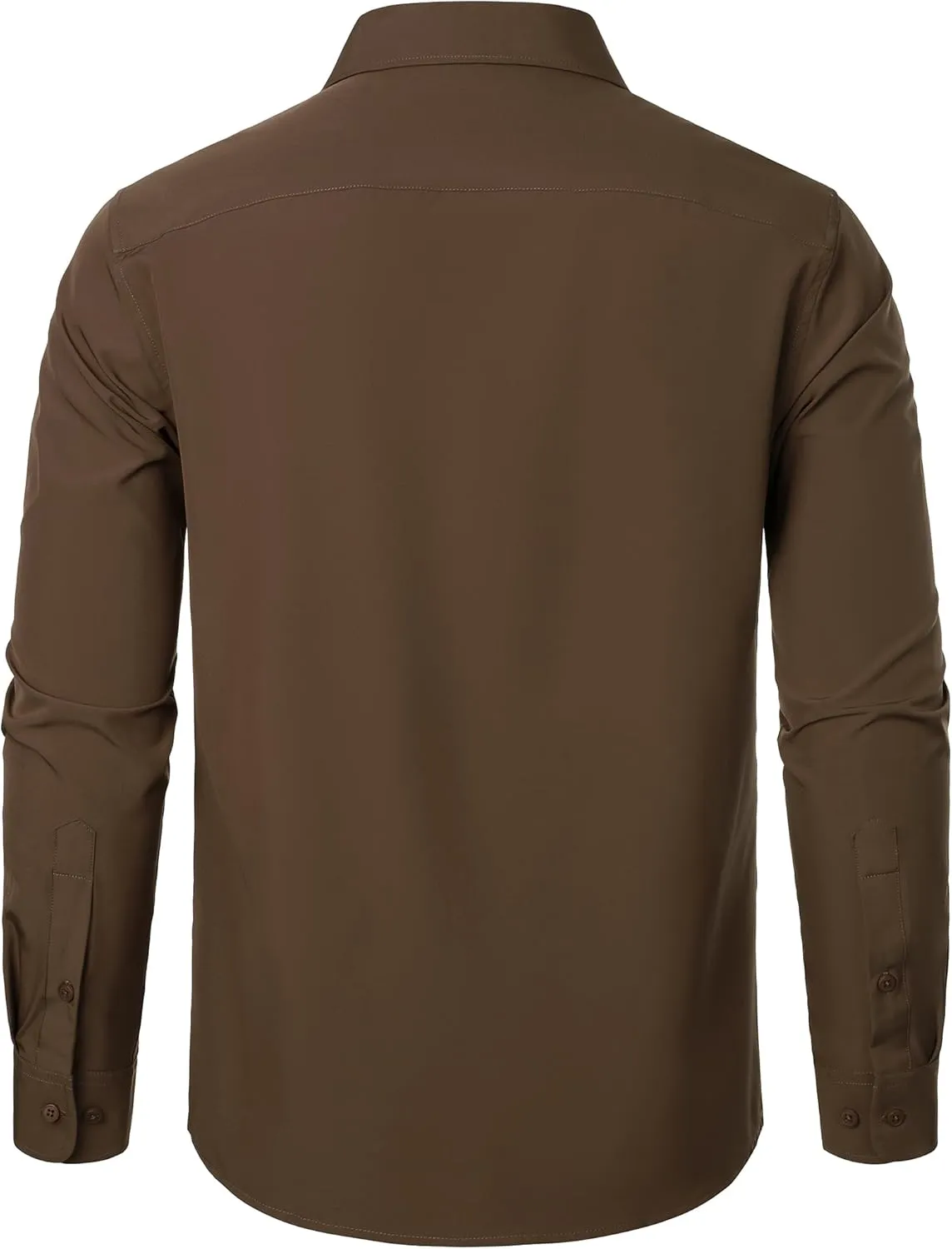 ZEROYAA Men's Regular Fit Dress Shirt Stretch Wrinkle-Free Long Sleeve Casual Business Button Up Shirts