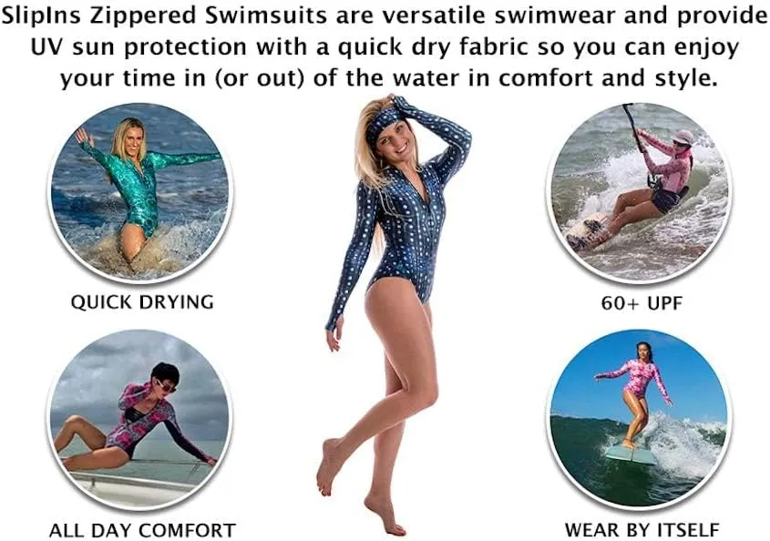 Zippered Long Sleeve Swimsuit SurfSkin Mini with UV Protection for Surfing, Diving, Snorkeling, Water Sports
